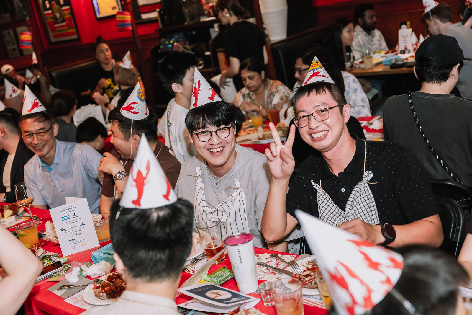 Party hats at the crayfish party